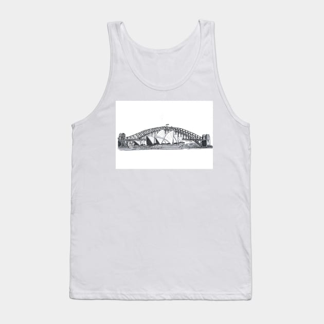 Sydney Harbour Bridge and Opera House Tank Top by NutsnGum